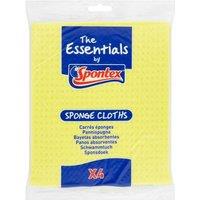 Spontex Essentials Sponge Cleaning Cloths (Pack of 4) in Yellow