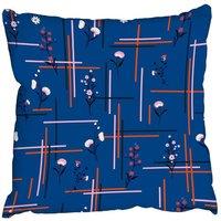Benjamin Tate Design Cushions - Flowers with check grid for fashion (Cushion)