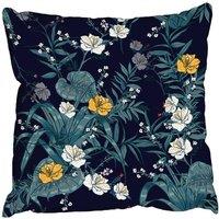 Benjamin Tate Design Cushions - Artistic dark tropical pattern with exotic forest (Cushion)