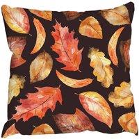 Benjamin Tate Design Cushions - Bright Watercoloured autumnal leaves (Cushion)