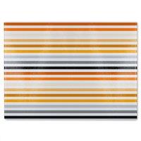 Benjamin Tate Design Striped Pattern Orange Black Gray Beige & Brown Glass Chopping Board in Natural