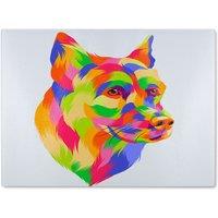 Benjamin Tate Design Amazing Illustration Dog Pop Art Designer Glass Chopping Board in Natural