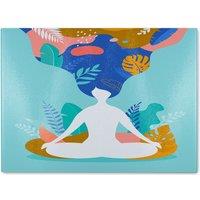 Benjamin Tate Design mindfulness, meditation & yoga Designer Glass Chopping Board in Natural