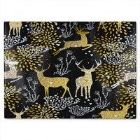 Benjamin Tate Design Golden Christmas Dining Glass Chopping Board in Natural