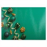 Benjamin Tate Design Christmas Greetings Dining Glass Chopping Board in Natural