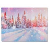 Benjamin Tate Design Mysterious Landscape Dining Glass Chopping Board in Natural