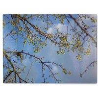 Benjamin Tate Design Tree Branches Sky Glass Chopping Board in Natural