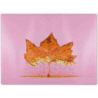 Benjamin Tate Design Glitter Leaf Glass Chopping Board in Natural
