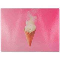 Benjamin Tate Design Smoking Ice Cream Cone Glass Chopping Board in Natural
