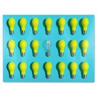 Benjamin Tate Design Yellow Bulbs Glass Chopping Board in Natural