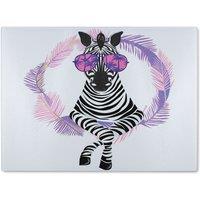 Benjamin Tate Design Pink Zebra Glass Chopping Board in Natural