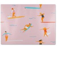 Benjamin Tate Design Surfers Glass Chopping Board in Natural