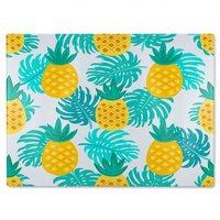 Benjamin Tate Design Pineapples Glass Chopping Board in Natural