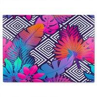 Benjamin Tate Design Tropical Geometric Glass Chopping Board in Natural