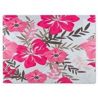 Benjamin Tate Design Red & Pink Floral Glass Chopping Board in Natural