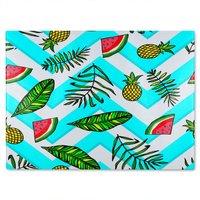 Benjamin Tate Design Pineapple & Watermelon Glass Chopping Board in Natural