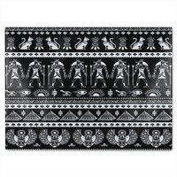 Benjamin Tate Design Heiroglyphs On Black Glass Chopping Board in Natural