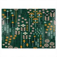 Benjamin Tate Design Selection Of Flowers Print Glass Chopping Board in Natural
