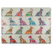 Benjamin Tate Design Egyptian Cats Glass Chopping Board in Natural