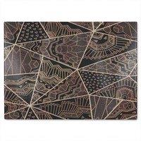 Benjamin Tate Design Geometric Triangles With Patterns Glass Chopping Board in Natural