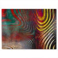 Benjamin Tate Design Psychedelic Print Glass Chopping Board in Natural