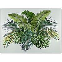 Benjamin Tate Design Green Tropical Foliage Glass Chopping Board in Natural