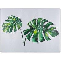 Benjamin Tate Design Twin Tropical Leaves Glass Chopping Board in Natural