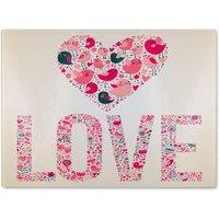 Benjamin Tate Design Love Hearts Glass Chopping Board in Natural