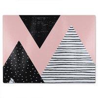 Benjamin Tate Design Geometric Triangles Glass Chopping Board in Natural