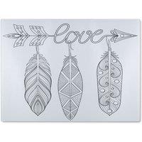 Benjamin Tate Design Bohemian Arrow Glass Chopping Board in Natural