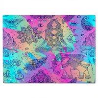 Benjamin Tate Design Colorful Rainbow Glass Chopping Board in Natural