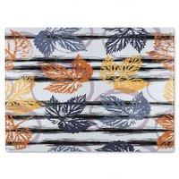 Benjamin Tate Design Cute Autumn Leaves Glass Chopping Board in Natural