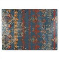 Benjamin Tate Design Ethnic Boho Distressed Pattern Glass Chopping Board in Natural