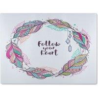Benjamin Tate Design Follow Your Heart Glass Chopping Board in Natural