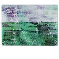 Benjamin Tate Design Classic Green Countryside Glass Chopping Board in Natural