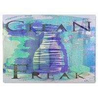 Benjamin Tate Design Clean Freak Blue Glass Chopping Board in Natural