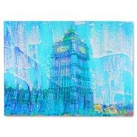 Benjamin Tate Design Crazy Blue Ben Glass Chopping Board in Natural