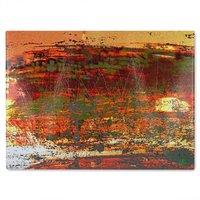 Benjamin Tate Design Red Branches Glass Chopping Board in Natural