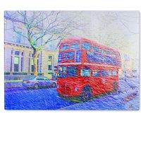 Benjamin Tate Design London Bus Red Glass Chopping Board in Natural
