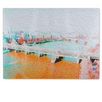 Benjamin Tate Design London Eye Veiw Orange Glass Chopping Board in Natural