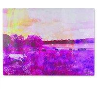 Benjamin Tate Design Vintage Pinky Cow Glass Chopping Board in Natural