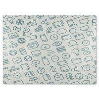 Benjamin Tate Design Outline Icons Glass Chopping Board in Natural