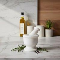 Orsina Marmore White Marble Mortar & Pestle