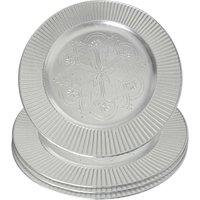 Orsina Set of Four 33cm Dia Redbud Silver Charger Plates