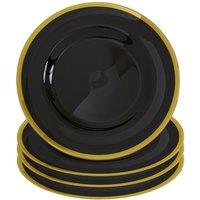 Orsina Set of Four Ida 33cm Dia Black Glass Charger Plates