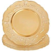 Orsina Set of Four 33cm Dia Gold Finish Baroque Charger Plates