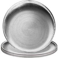 Orsina Set of Four 33cm Dia Radiance Silver Decorative Chargers