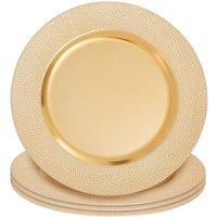Orsina Set of Four 33cm Dia Gold Finish Pebble Effect Charger Plates