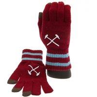 West Ham United FC Knitted Crest Touch Gloves in Dark Red