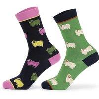 Aubrion Sheep Bamboo Socks Pack of 2 in Emerald